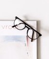 Square Glasses in Black with Clear Lens