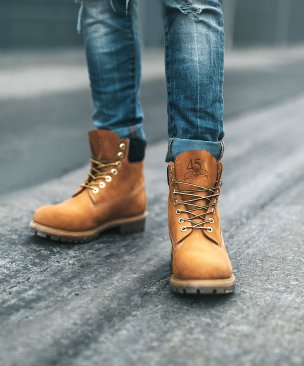 Lace-Up Boots in Light Brown