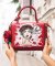 Leather Mini Tote Bag with Rose and Girl Print in Red