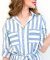 Waist Tie Dress in Blue and White Stripe